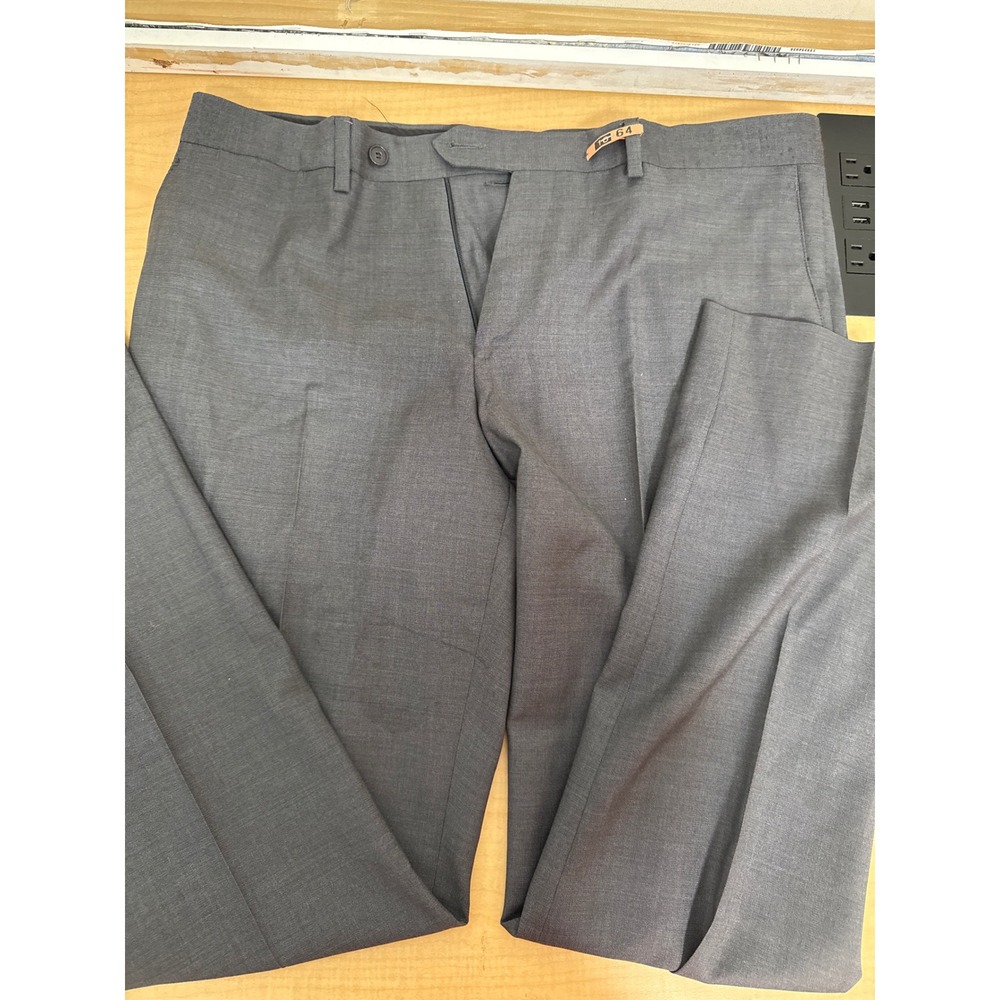 Arturo Calle Milano Mens Charcoal Gray 100% Lana Wool Dress Pants 35 Regular